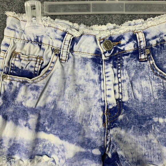LOLO Jeans Tie Dye Bootie Shorts Women XS Raw Edges Light Weight - Picture 2 of 7